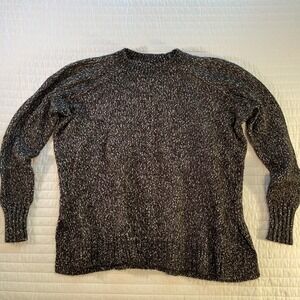 Loft Cotton Blend Speckled Long Sleeve Sweater Womens Medium